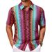 Men's Clothing Men's Clothing European And American Men's Knitted Shirts Summer New Colorful Hollow Breathable Short Sleeved Shirt A0404_viptrois.com