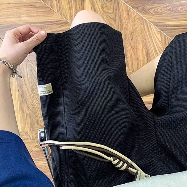 Men's Clothing Waffle Shorts Men's 2025 Summer American Heavy Pants Basketball Sports Shorts Trendy Big Pants_viptrois.com