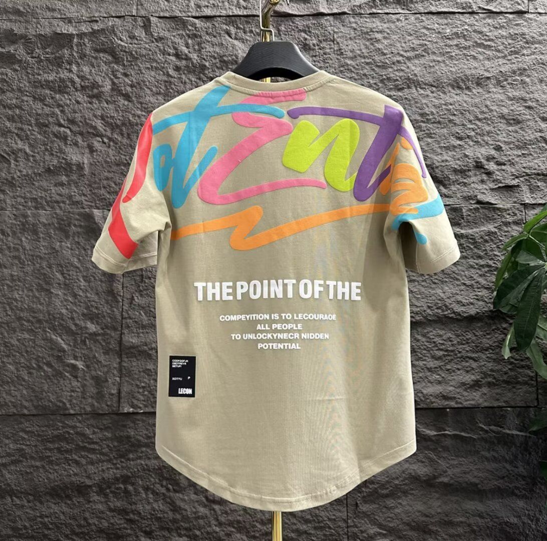 Men's Clothing New Short Sleeve T-Shirt Trendy Hip Hop Style Crew Neck Graffiti Print Base Layer Top For Summer_viptrois.com