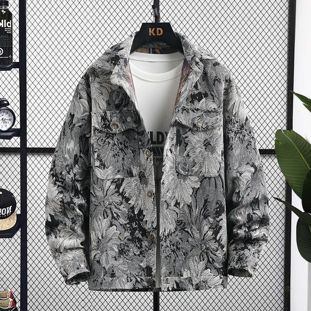 Loom Men's Shirt Spring Autumn Denim Stylish Jacket Loose Jacquard Light European American Trend Designer Retro Coat_viptrois.com