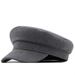 Autumn Winter New Simple Solid Color Military Hat Women British Style Plain Casual Versatile Flat Top Baseball Cap_viptrois.com