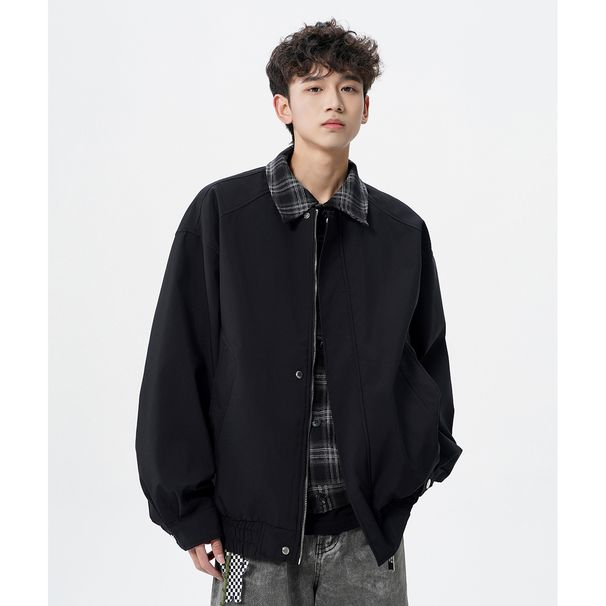 Men's Clothing Cool, Two Piece Plaid Patchwork Lapel Jacket For Men, New Spring And Autumn Style, American Trendy Brand, Versatile Casual Coat._viptrois.com