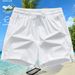 Men's Clothing Fashionable Beach Leisure Solid Color Quick Drying Loose Sports Shorts_viptrois.com