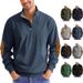 Men's Clothing Outdoor Leisure Stand Up Collar Outdoor Casual Stand Collar Corduroy Knit Pullover Hoodie Stylish Comfortable For Urban Travel Wear_viptrois.com