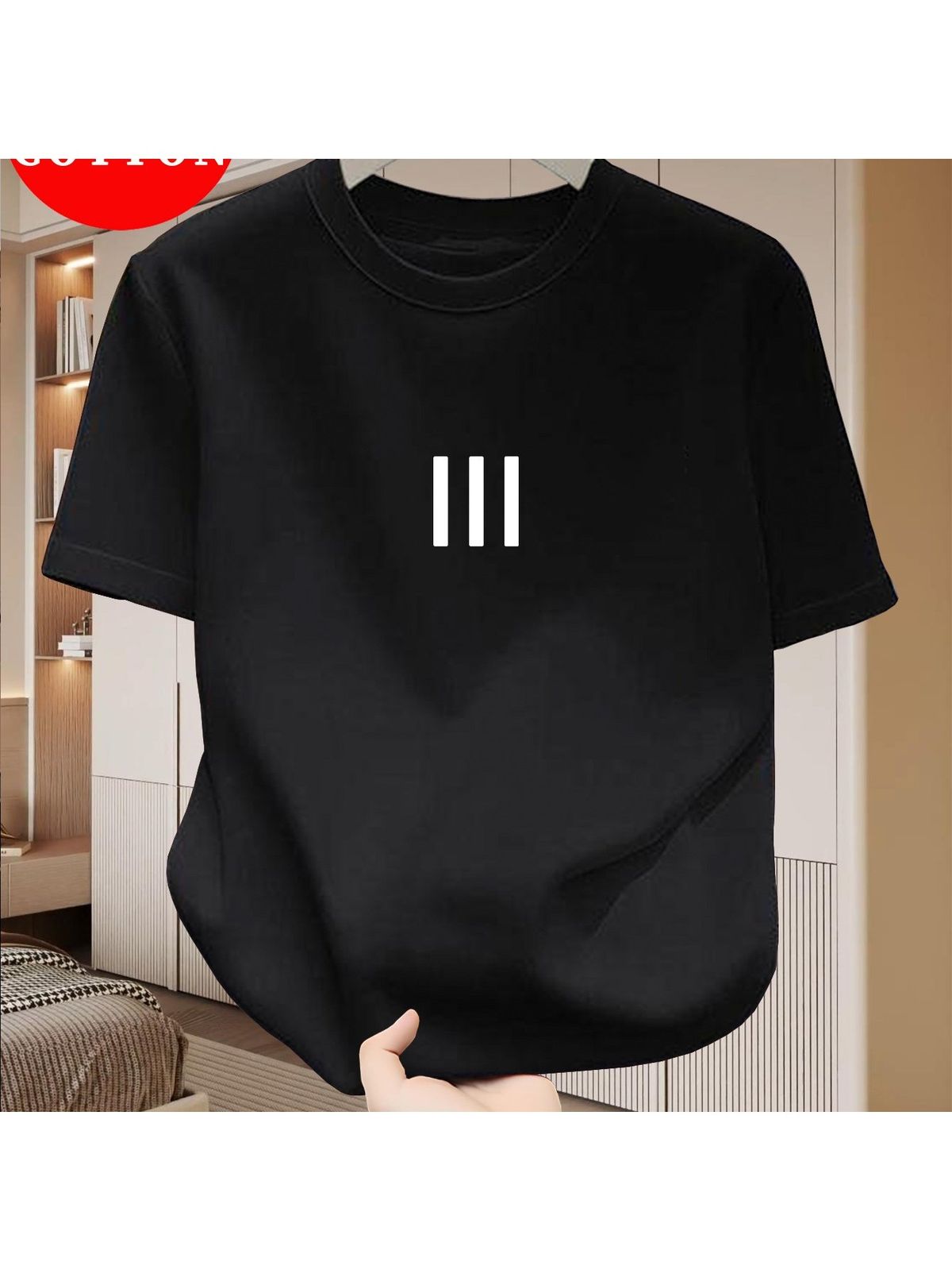 Maglietta Uomo 180g Cotone Puro Con Grafica Semplice, Indumento Comodo Versatile Per Outfit Casual Estivo Quotidiano_viptrois.com