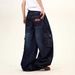 Vintage Cat Whisker Washed Distressed Jeans For Men & Women - Relaxed Fit Wide Leg Cargo Pants With Large Pockets_viptrois.com