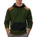 American Style Autumn And Winter European Size Men's Casual Color Matching Pullover Jacquard Men's Plaid Hooded Large Pocket Sweatshirt_viptrois.com