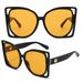 Men's Sunglasses Women's Sunglasses Anti Ultraviolet Sunshade Glasses Fashionable Hollow Square Large Frame_viptrois.com
