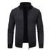 Loom Foreign Trade Autumn Winter New Knitted Jacket Stand Collar Slim Fit Sweater Men's Zipper Cardigan Coat_viptrois.com