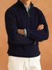 Autumn Winter Half Turtleneck Zipper Men Loose Pullover Cable Knit Sweater Jacket Trendy Versatile Casual Top_viptrois.com