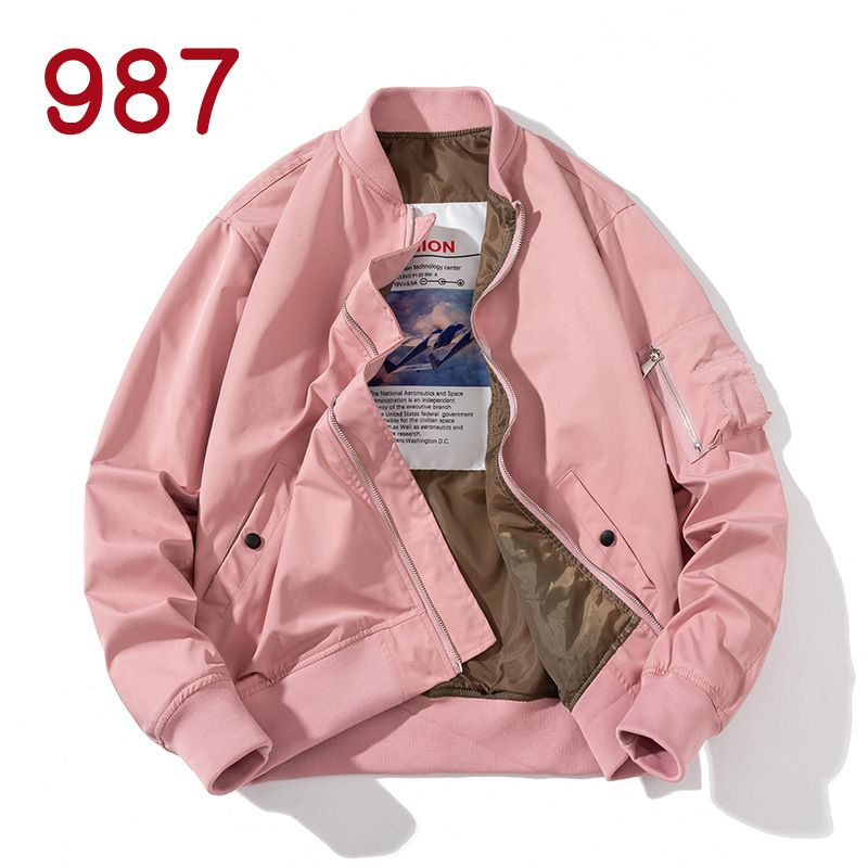 Men's Clothing Baseball Jacket Men's Winter New American Street Fashion Cotton Jacket With Printed Logo Solid Color Flight Jacket Men_viptrois.com