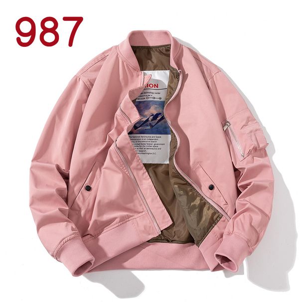 Men's Clothing Baseball Jacket Men's Winter New American Street Fashion Cotton Jacket With Printed Logo Solid Color Flight Jacket Men_viptrois.com