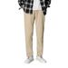 Men's Clothing Thin Solid Color Straight Casual Pants Fashionable and Versatile Cropped Pants_viptrois.com