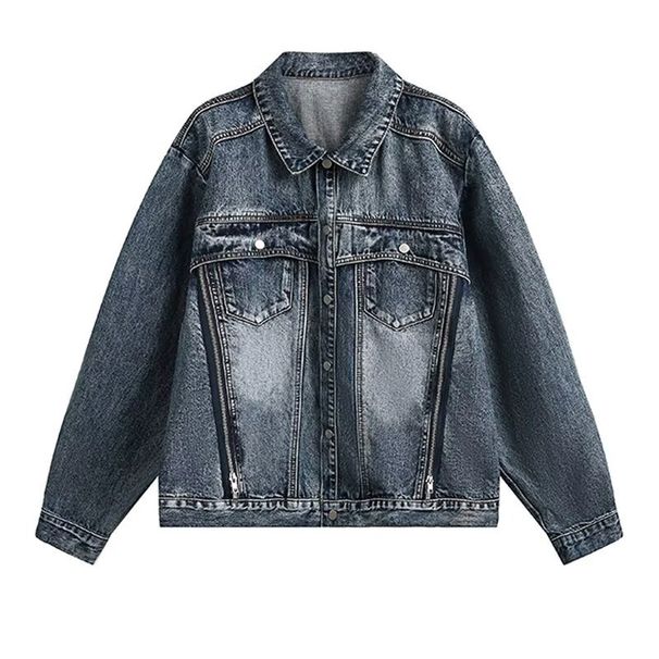 Retro Niche Deconstruction Washed Loose Denim Jacket Jacket, Short, Trendy, Versatile And Casual_viptrois.com