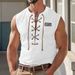 Plus Size Spring Summer Men's V-Neck Tie Casual Embroidered Short Sleeve T-Shirt_viptrois.com