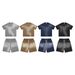 Men's Clothing Men's Wear Summer Washed And Distressed Retro Street Fashion Men's Wear Short Sleeve Shorts Set_viptrois.com