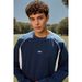 Men's Long-Sleeve Color-Block Sporty T-Shirt – Uv Protection & Breathable Fabric With Embroidered Design (Oversized Fit, M-Xxl, Black/Red/Blue)_viptrois.com