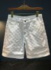 Men's Clothing Light Luxury Trend Slim Fit Casual Ripped Denim Shorts Men Spring And Summer New Fashion Print Five Point Sports Pants_viptrois.com