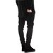 REPPUNK Men's Slim Fit Stretch Skinny Jeans - Pure Black High Street Fashion Cotton Blend Trousers For Teenagers & Young Adults_viptrois.com