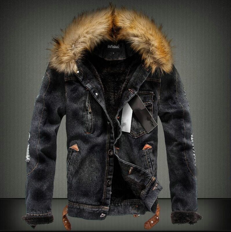 Teen Couple Men's Jacket Vintage Denim Jacket Men's Thick Jacket Ripped Patch Denim Top_viptrois.com