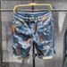 Men's Clothing Summer New Ink Splash Hole Denim Shorts Men's Loose Straight Five Point Men's Mid Length Pants_viptrois.com