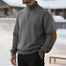 New Autumn Cross-Border European Size Men's Stand Collar Small Checkered Knit Pullover Casual Henley Sweater With_viptrois.com