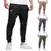 Men's Casual Jogger Pants – Streetwear-Inspired Elastic Waist Trousers With Adjustable Drawstring (Black/Dark Khaki/Light Khaki/More, S-3XL)_viptrois.com