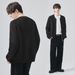 Nordmann APO Men's Clothing|Men's Loose Raglan Long Sleeve Wool Solid Color Ribbed Knit Cardigan Sweater Jacket_viptrois.com