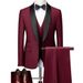 Men's Clothing 2024 new Men's business casual suit wedding groom's dress slim suit + vest + pants for men_viptrois.com