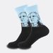 Men's trend mid-tube stockings stockings high tube personality figures oil painting sports cotton socks_viptrois.com