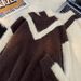 New Long Velvet Hoodie V-Knitted Shirt Long Sleeve Color Blocked Woolen Shirt For Youth_viptrois.com