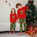 Christmas deer Snowman striped Christmas family dress printed home wear pajamas_viptrois.com