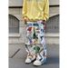 Unisex Clothing retro hand painted color graffiti straight casual pants wide leg overalls ins_viptrois.com