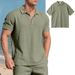 Unbeatable Quality Summer Men's British Style Loose And Trendy Breathable Linen Casual Collar Button Polo Shirt Short Sleeved_viptrois.com