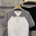 Men's Clothing Stylish Contrast Color Knit Casual Short Sleeve Collared T-Shirt For Summer, Breathable & Comfortable Fit (Grey/White, Sizes M-3XL)_viptrois.com