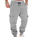 Cross-Border European And American Autumn Winter Fleece Men's Cargo Patchwork Multi-Pocket Drawstring Sports_viptrois.com