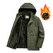 Men's Heavyweight Sherpa-Lined Work Jacket – Winter-Ready Polyester Shell With Utility Pockets, 5XL Sizing & Storm Hood(Khaki/Army Green/Navy)_viptrois.com