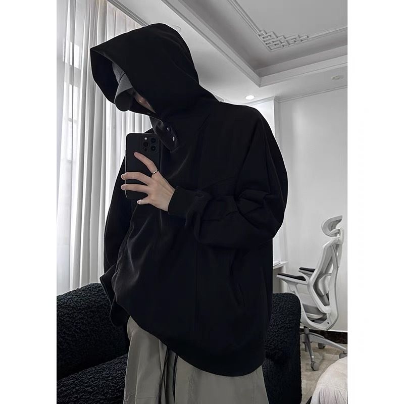 Autumn And Winter Stiff Hoodie Solid Color Hoodie Top Casual Jacket_viptrois.com