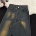 Men's Clothing Retro Straight Jeans For Men And Women Loose Wide Leg Tie Dyed Flared Trousers_viptrois.com