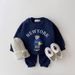 Mother & Kids Ins Children's Clothing Boys And Girls Baby Clothes Cartoon Bear Sweater Casual Pants Loose Sports Suit_viptrois.com