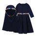 Kids’ Clothing spring and autumn style Girls' long sleeved solid color dress + headscarf two piece children's skirt ins_viptrois.com