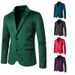 CT 23 Spring New Men's V-neck Two-button Blazer Casual Slim Fit Solid Color Suit_viptrois.com