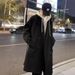 Winter Black Korean Edition Men's Knee Length Windbreaker Youth Trendy Handsome Coat Loose Top_viptrois.com