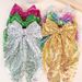 European And American New Sequins Double Layer Mesh Oversized Bow Spring Clip Long Floating Headdress Hairpin Fashionable Daily Girls_viptrois.com