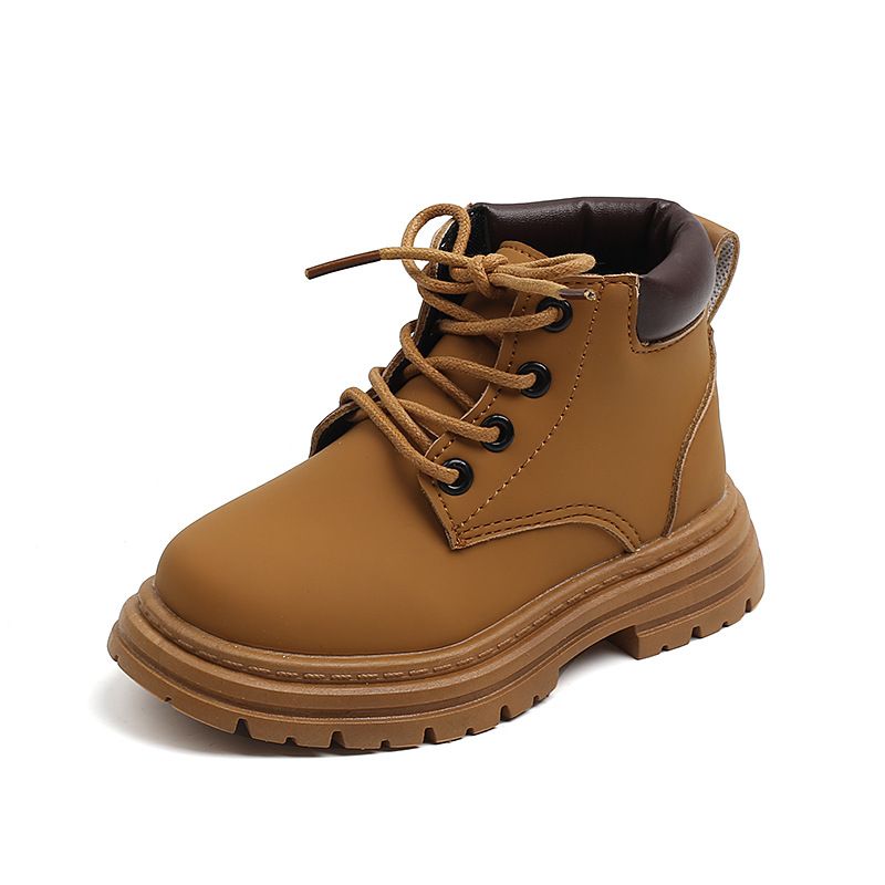 Child's shoes Boys lace-up fashion Doc Martens girls soft-soled single boots_viptrois.com