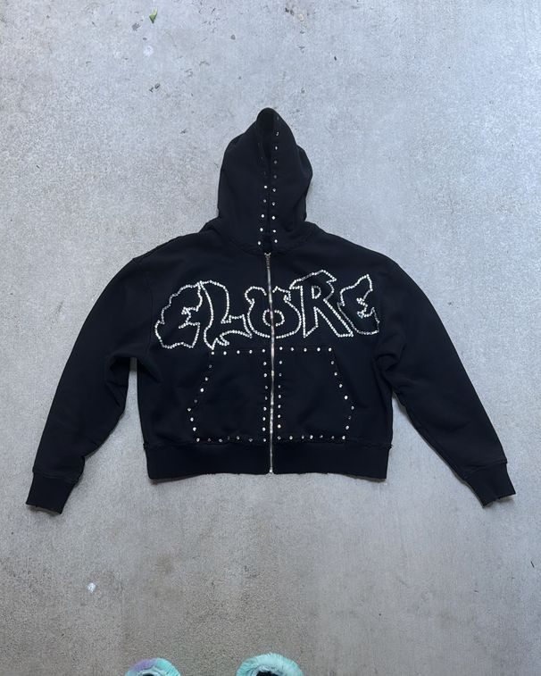 Men's Clothing Autumn And Winter Personality Hot Diamond Loose Jacket New Men And Women's Zipper Hoodie Long Sleeved Sweater_viptrois.com