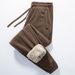 Men's Clothing Men's Fleece-Lined Thermal Pants - High-Elasticity Winter Base Layer With Sherpa Interior_viptrois.com