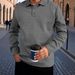 Pulse European American INS Cross-Border Spring And Autumn Long Sleeve Men's Textured Sports Polo Shirt_viptrois.com