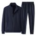 Men's Cotton Fleece Lounge Set – Winter Warm Jogger Pants & Jacket (6 Colors, L-5XL) | Soft Brushed Interior For Indoor Comfort_viptrois.com