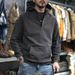 Half-Zip Hooded Men's Sweatshirt Thick Heavyweight Loose Casual Long Sleeve T-Shirt Half-Open Collar Pullover Jacket_viptrois.com